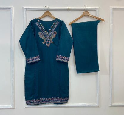 Embellished Beauty 2PC (Hand-crafted) (Khaddar) D-166