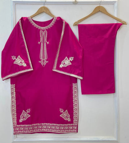Front & Back Embroidered 2PC (Khaddar) D-320
