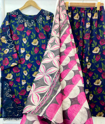 Sparkling Blossom 3PC (Bana Dora Silk) D-283