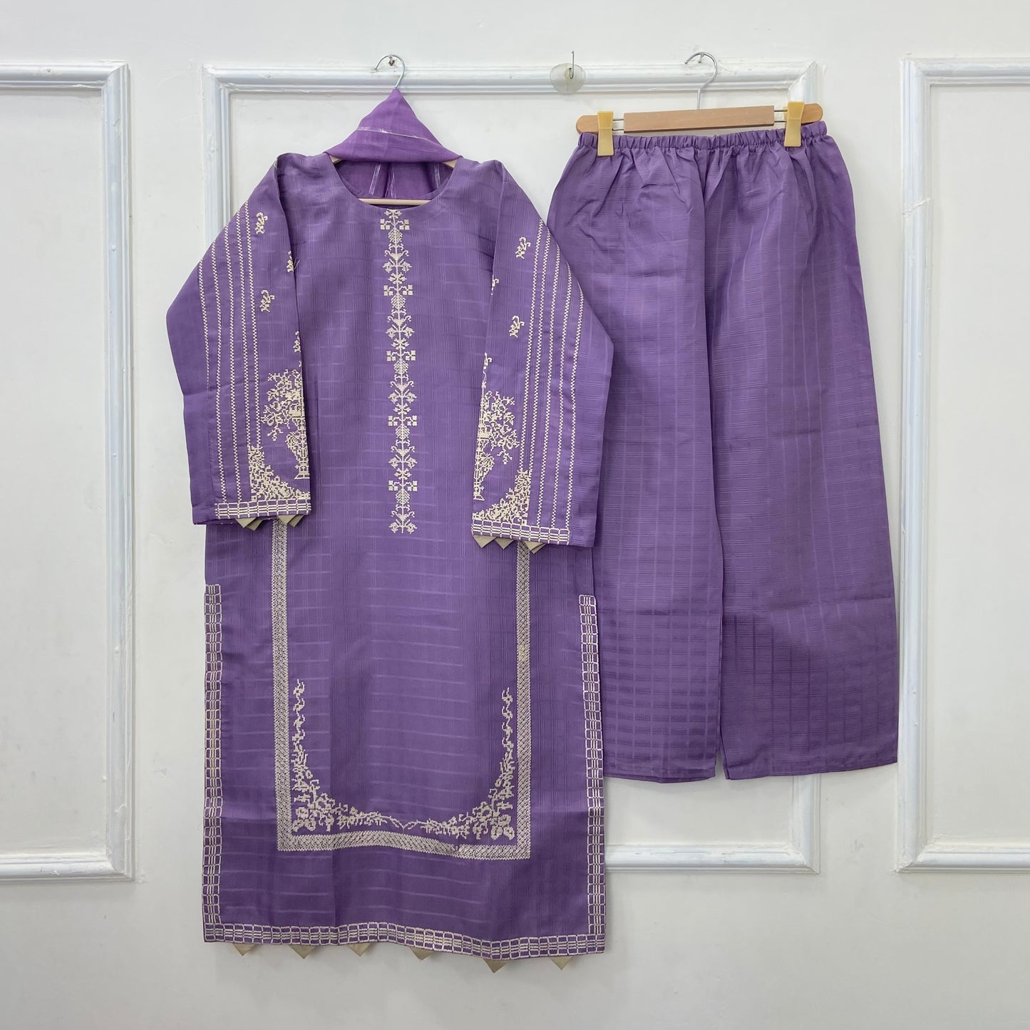 Eid Edit: Embroidered 3PC (Premium Cotton) D-456
