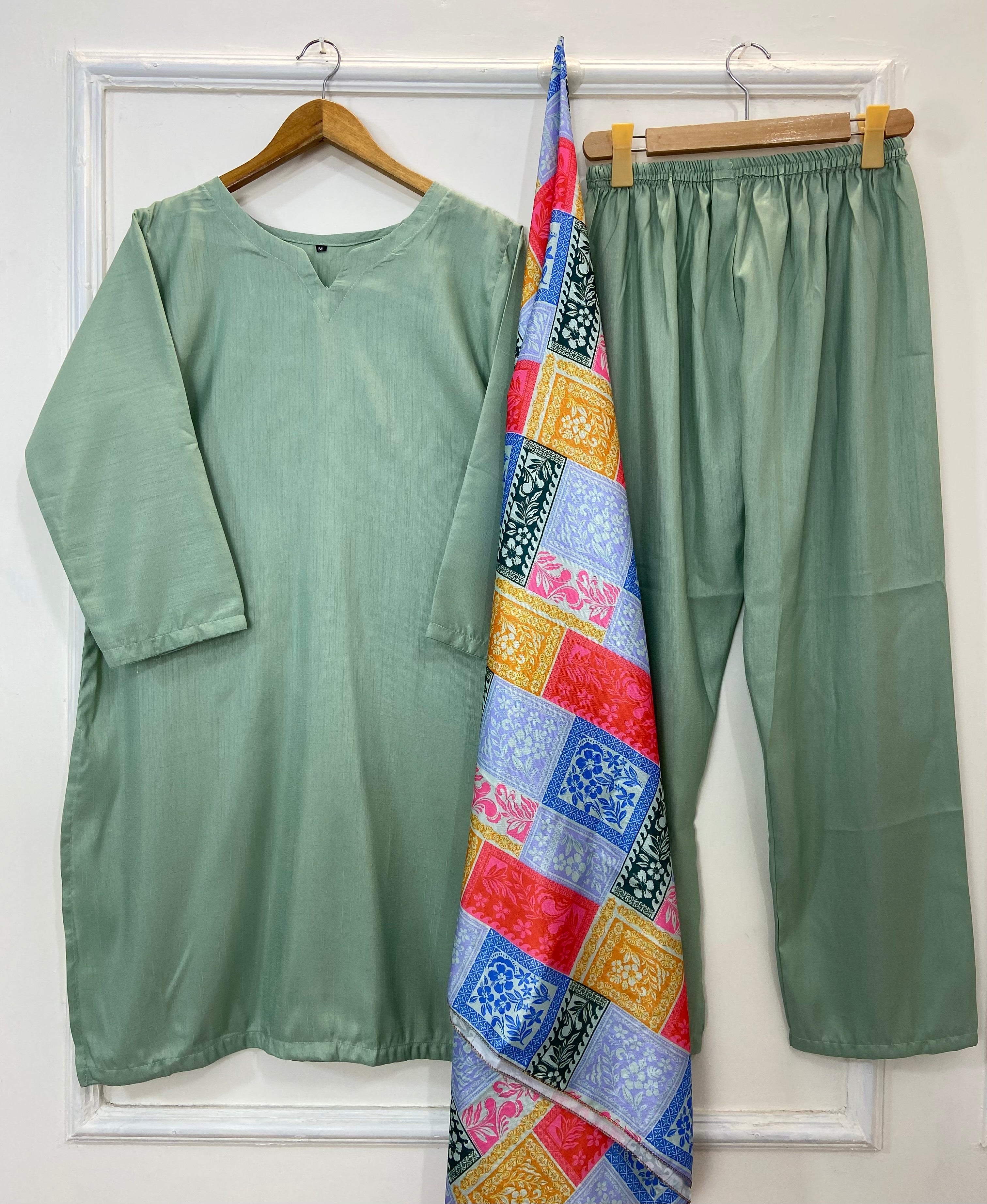 Woolen Shawl Luxe 3PC (Raw Silk) D-168