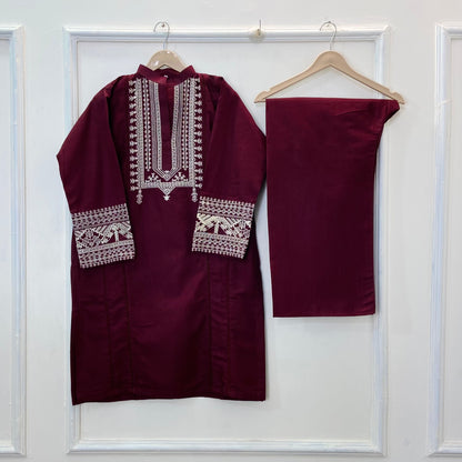 Cross-Stitch Embroidered 2PC (Khaddar) D-254