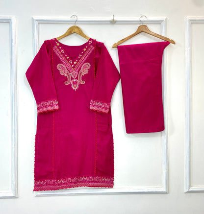 Embellished Beauty 2PC (Hand-crafted) (Khaddar) D-166