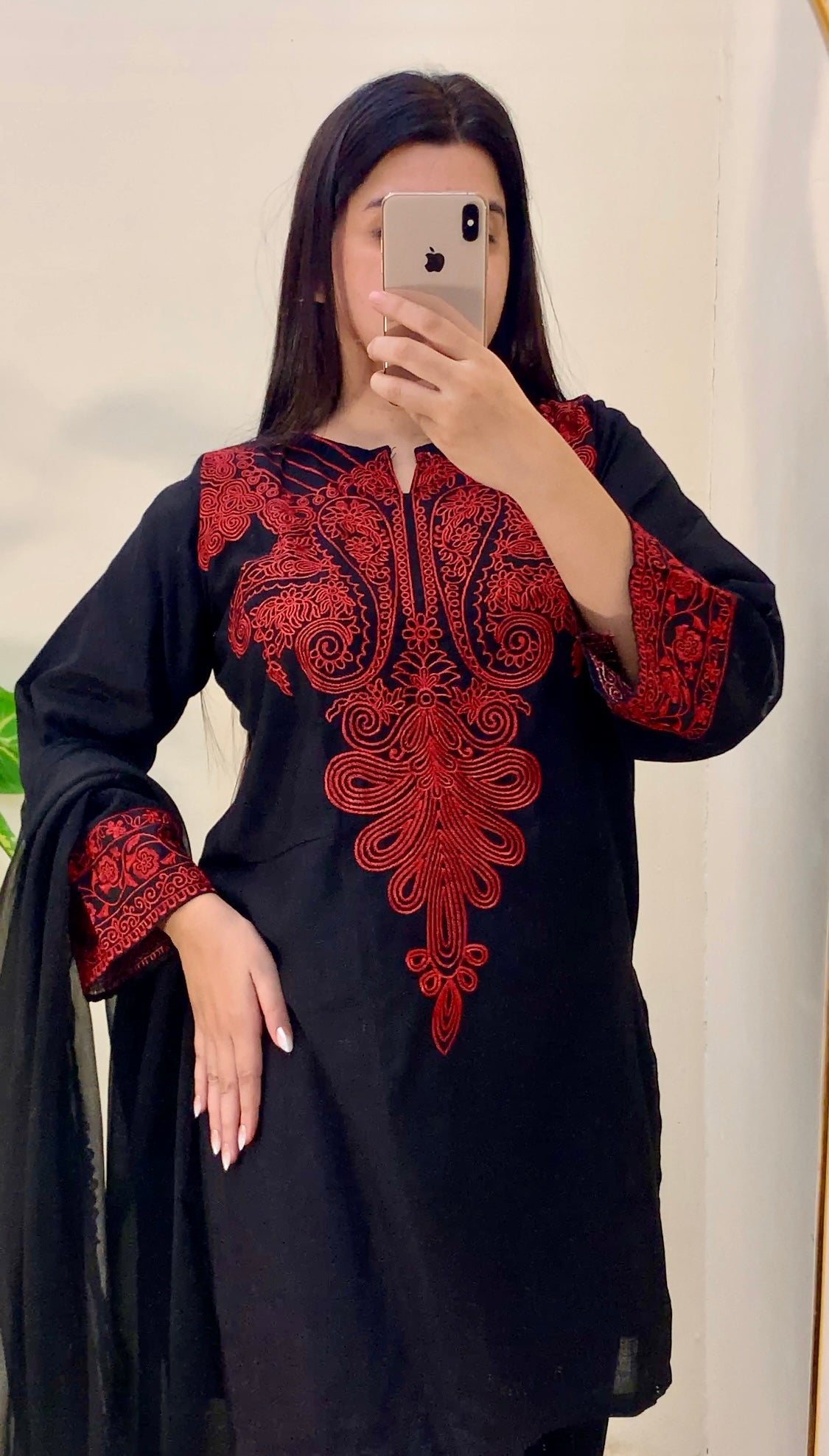 Midnight Red Secret 3PC (Khaddar) D-121