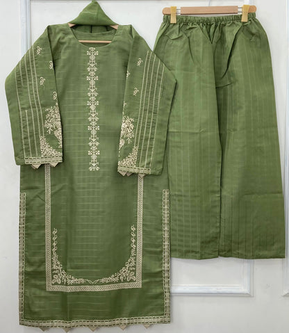 Eid Edit: Embroidered 3PC (Premium Cotton) D-456