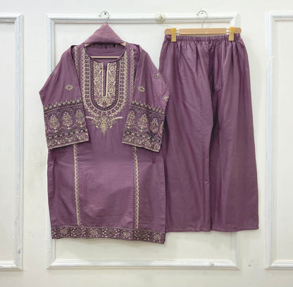 Embroidered | 3PC Cotton Lawn D-667