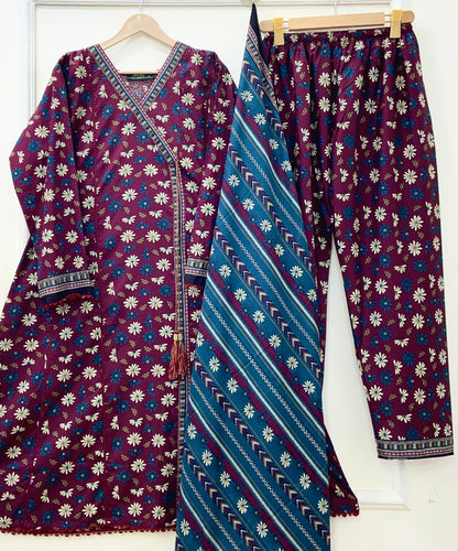 Angrakha Frocks | 3PC Binsaeed Lawn D-653