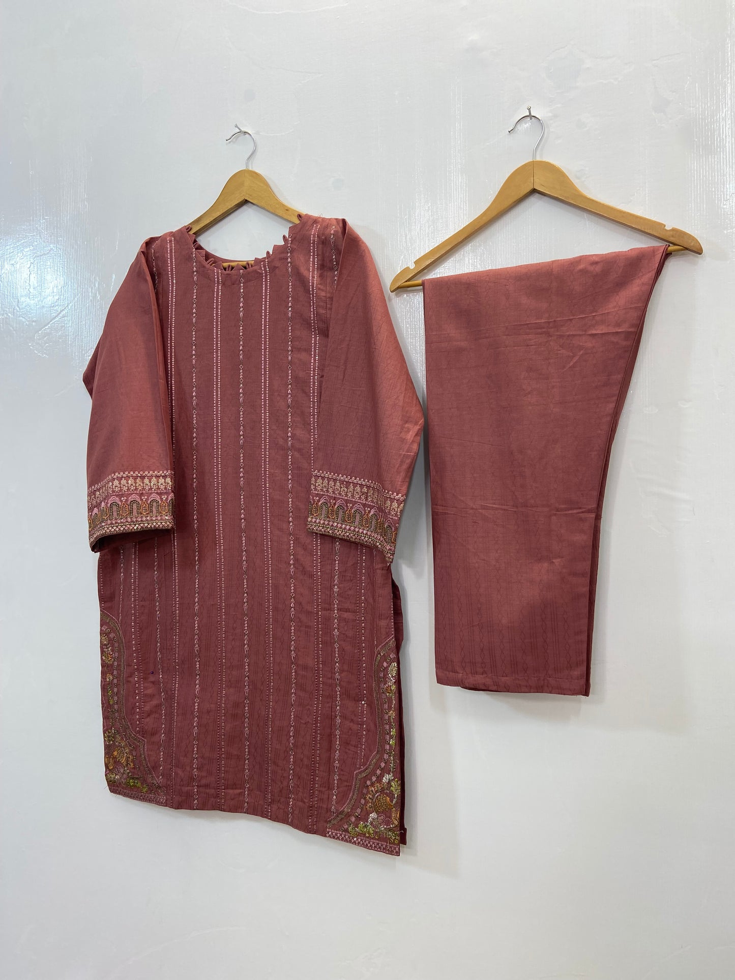 Elegant Embroidered 2PC (Self Cotton) D-94