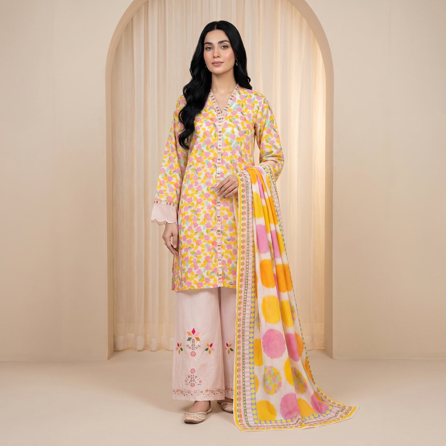 Eid Edit | 3PC Lawn D-607 (Best Selling)