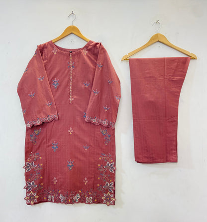 Cutwork Embroidered 2PC (Self Cotton) D-81