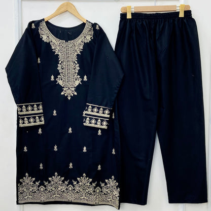 Fairy Embroidered 2PC (Premium Cotton) D-412