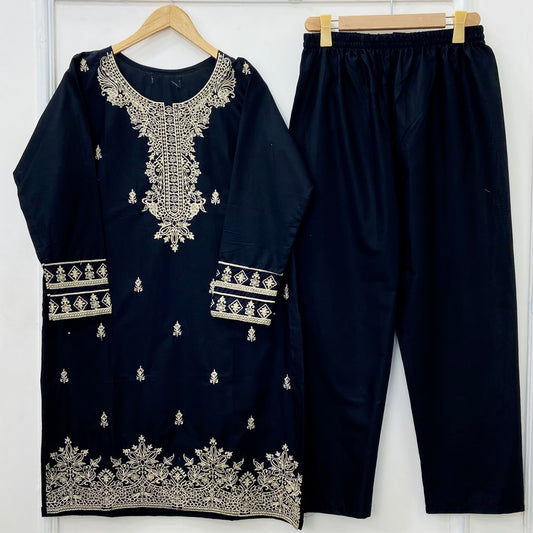 Fairy Embroidered 2PC (Premium Cotton) D-412