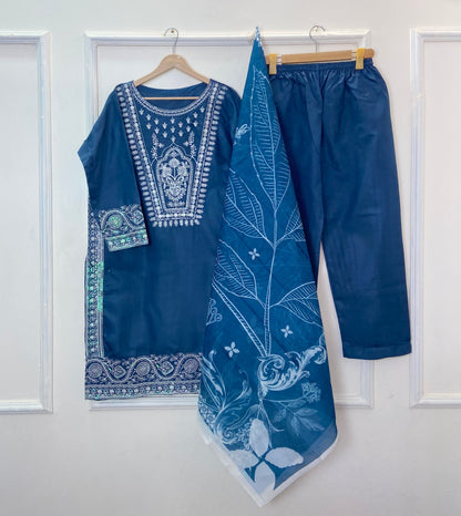 Embroidered Eid Edit: 3PC
(Premium Cotton) Hit Code D-344