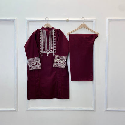 Cross-Stitch Embroidered 2PC (Khaddar) D-254