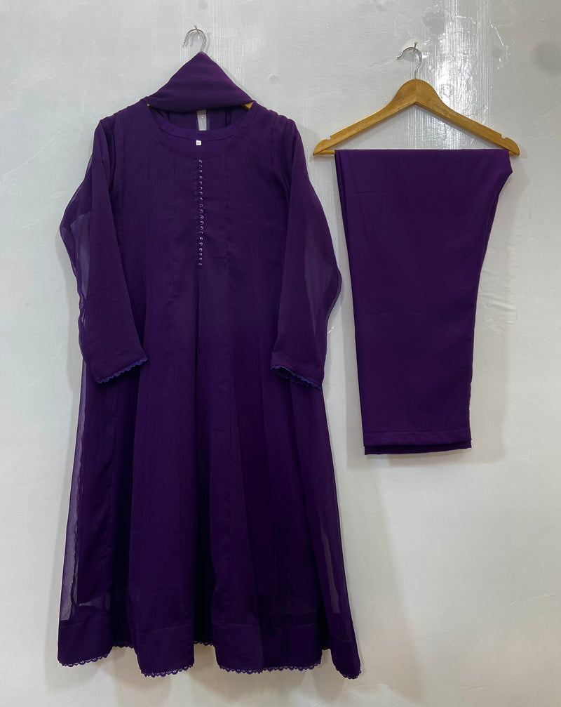 Chiffon Glamour Frock 3PC D-79