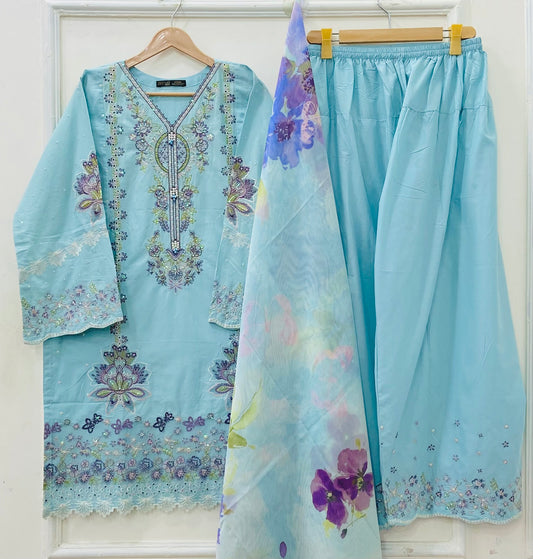 Premium Lawn | Three Pice Farshi Shalwar