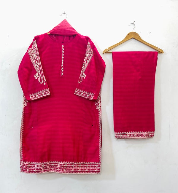 Embroidered Pocket Style 3PC (Cotton Lawn) D-41