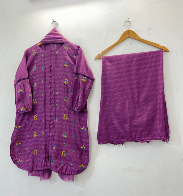 Happy Sunflower Co-Ord Set 3PC (Cotton Lawn) D-35