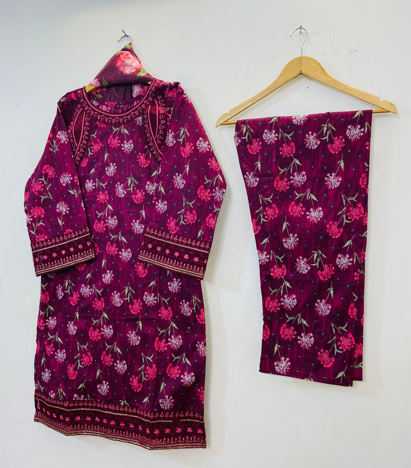 Embroidered Luxury Touch 3PC (Lawn Best Selling)  D-70