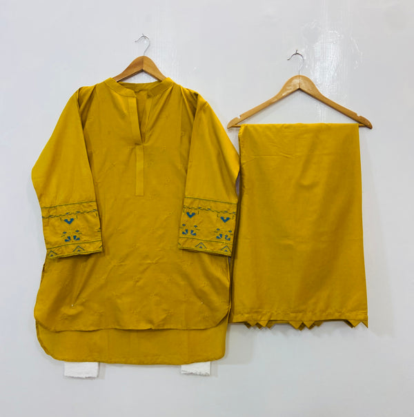 Cross Stitch Embroidered Co-Ord Set (Cotton) D-87