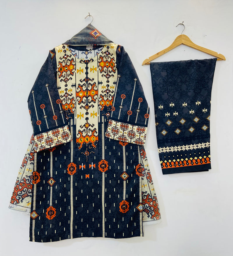 Mirror Work Beauty 3PC (Premium Lawn) D-48