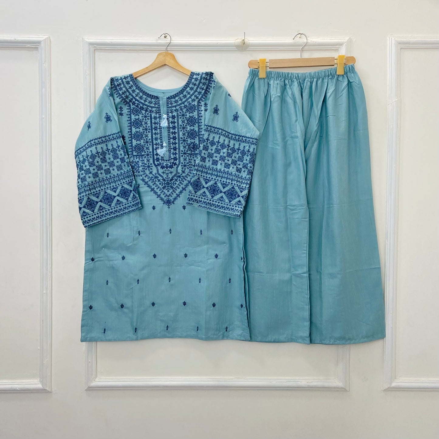 Cross-Stitched Embroidered 2PC (Khaddar) D-383