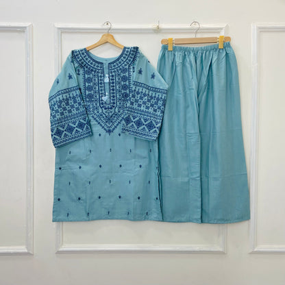 Cross-Stitched Embroidered 2PC (Khaddar) D-383