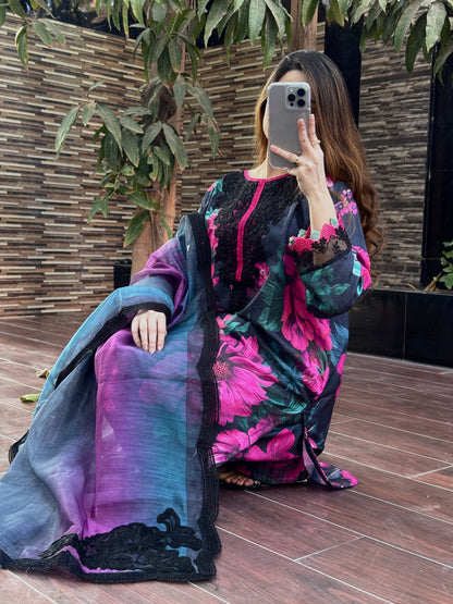 Dreamy Bloom Embroidered 3PC (Bana Dora ) (Hit Code) D-310
