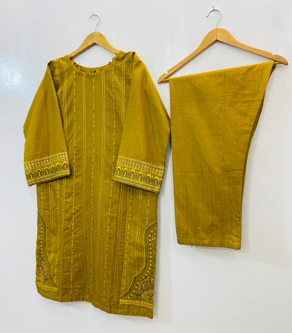 Elegant Embroidered 2PC (Self Cotton) D-94