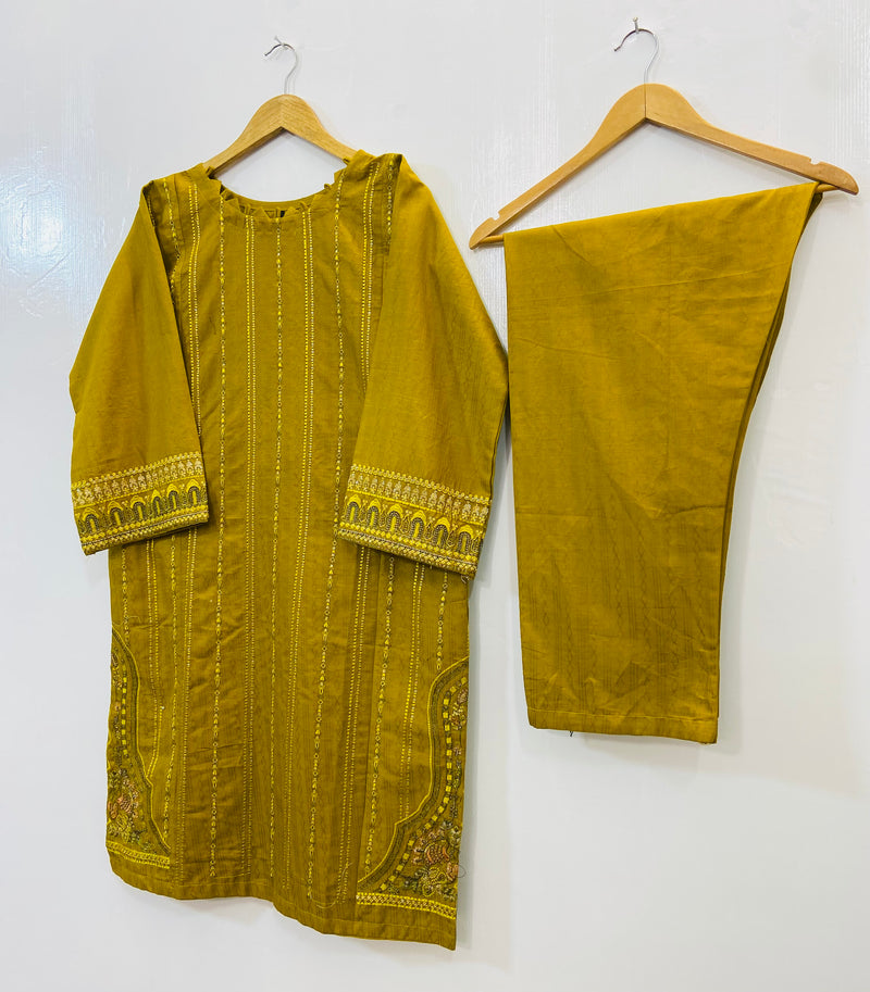 Elegant Embroidered 2PC (Self Cotton) D-94