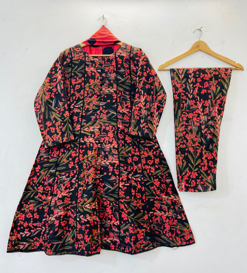 Printed Frocks 3PC (Lawn) D-50