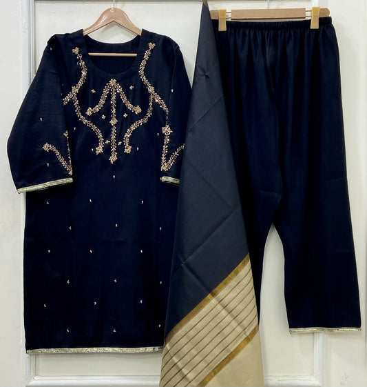 Festive Wear 3PC (Raw Silk) D-528