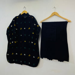 Collar Style Embroidered Co-ord Set (Cotton Lawn) D-53