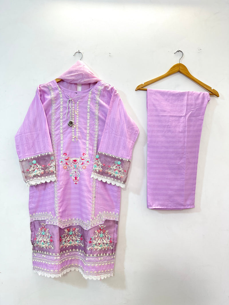 3PC Embroidered Cotton Lawn -11