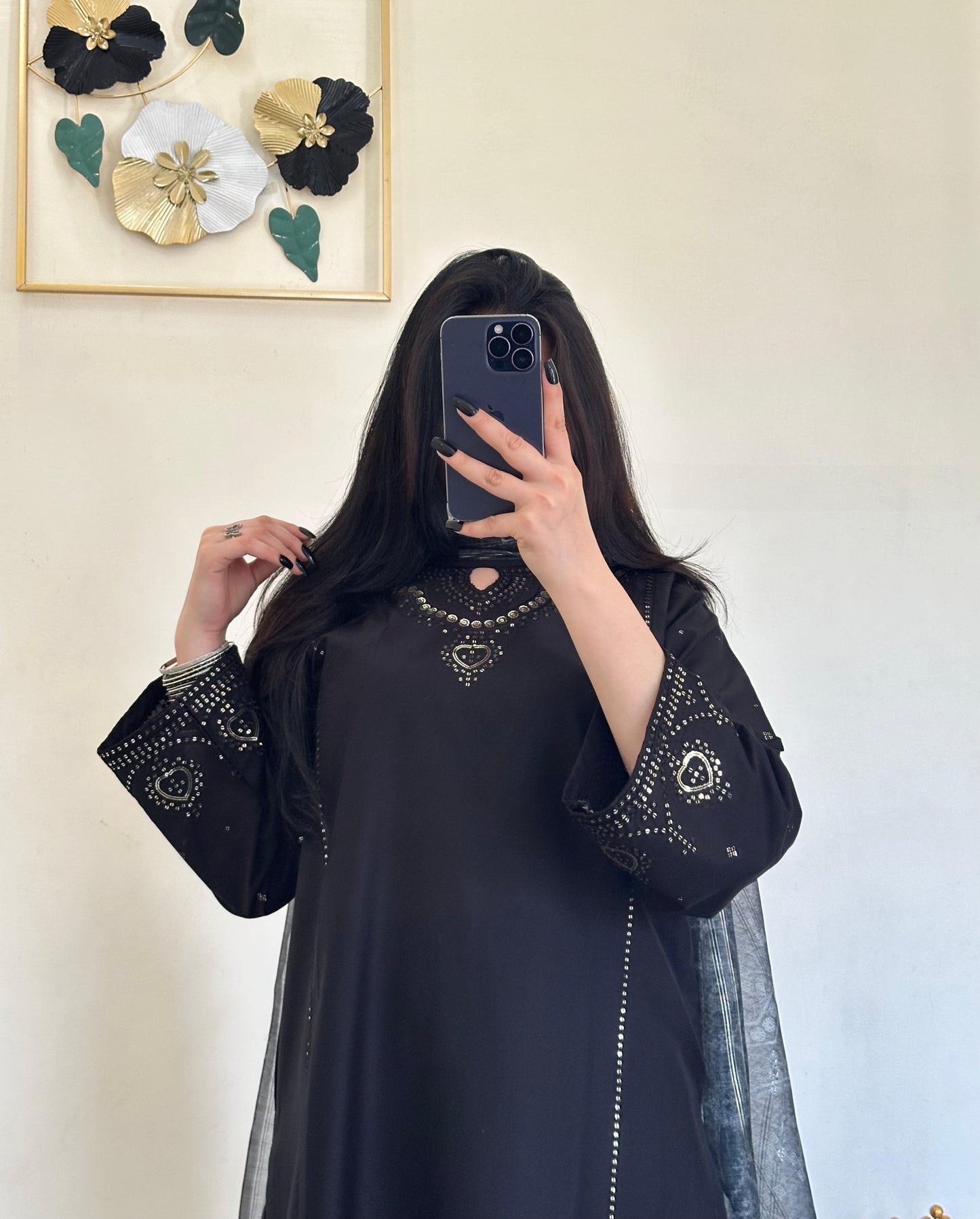 Guluna Formals Black | 3PC Lawn Cotton D-572