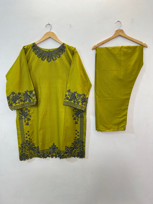 Cotton Cutwork 2PC 09-Shrek Green