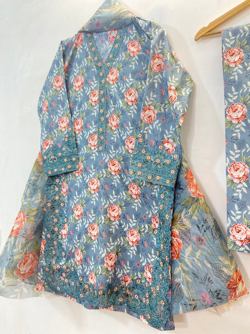 Chicken Kari Embroidered 3PC (Lawn) 15