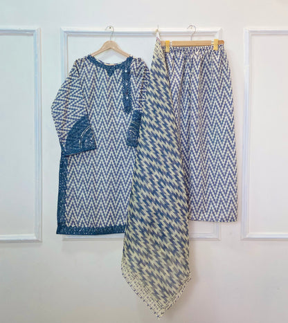 Sequins Embroidered Series: 3PC (Bana Dora Silk) D-367