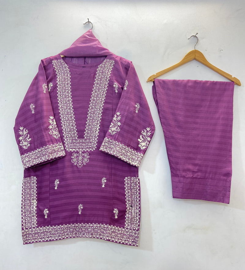 Embroidered Farshi 3PC (Cotton Lawn) D-29