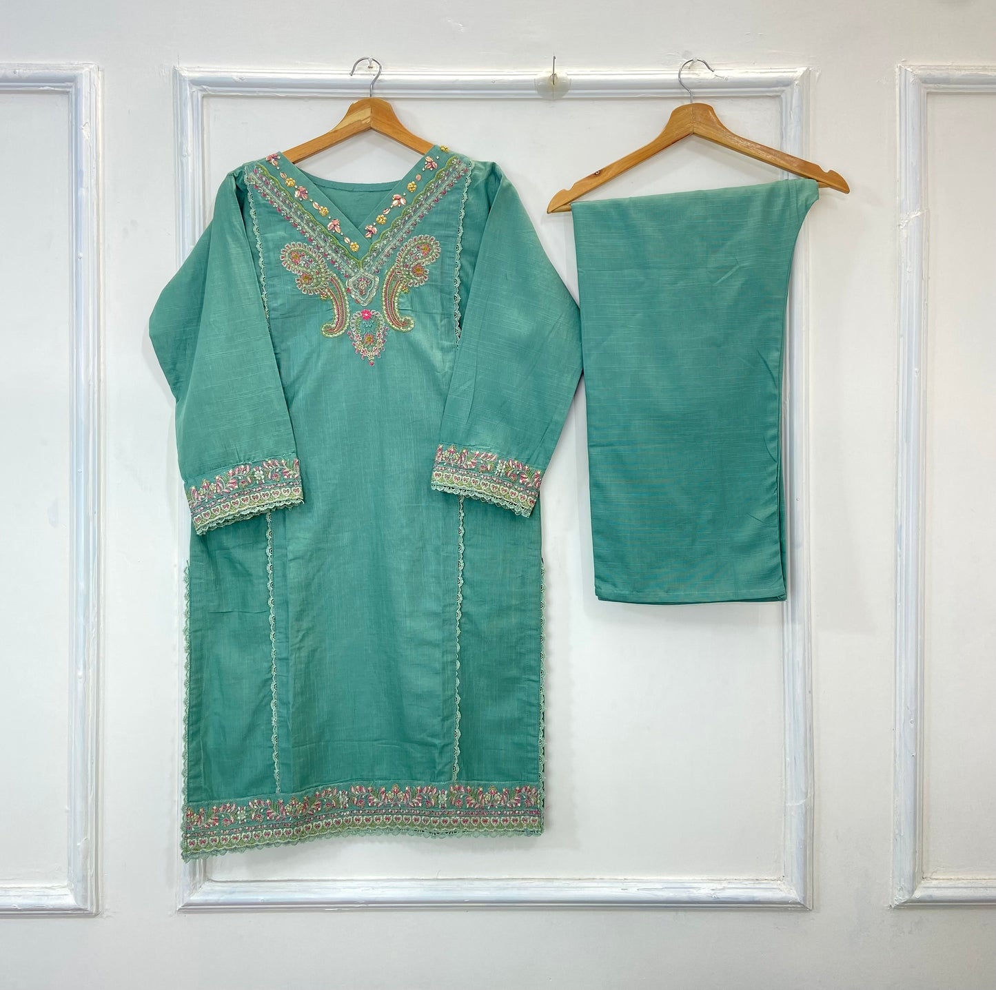 Embellished Beauty 2PC (Hand-crafted) (Khaddar) D-166