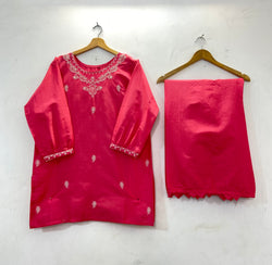 Embroidered Co-Ord Set 2PC (Cotton Lawn) D-36