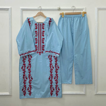 Contrasted Embroidered 2PC (Premium Cotton) D-473