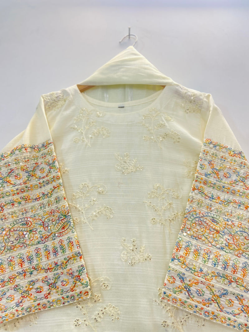Sequins Embroidered Chic 3PC (Cotton Lawn) D-34