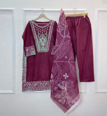 Embroidered Eid Edit: 3PC
(Premium Cotton) Hit Code D-344
