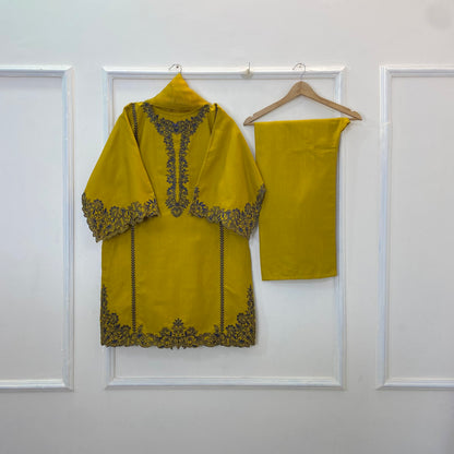 Front-Back Cutwork Embroidered 3PC (Khaddar) D-260