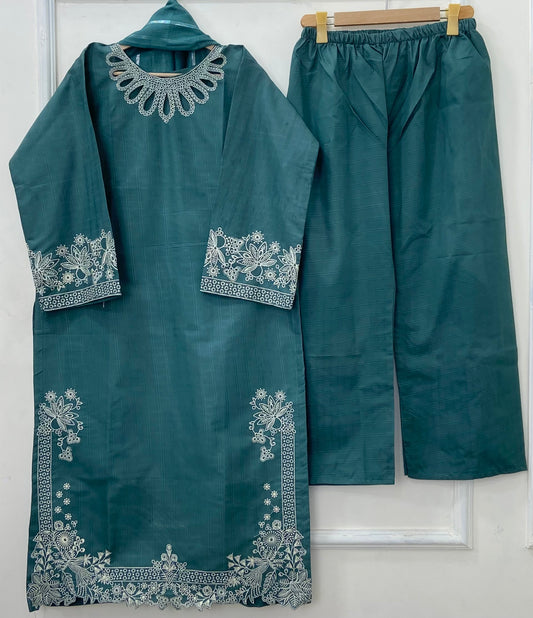 Eid Edit: Embroidered 3PC (Premium Cotton) D-463