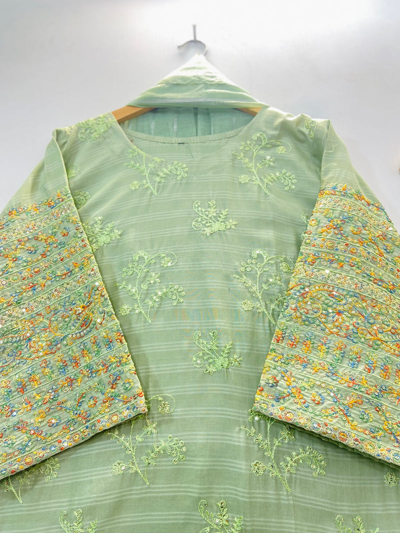 Sequins Embroidered Chic 3PC (Cotton Lawn) D-34