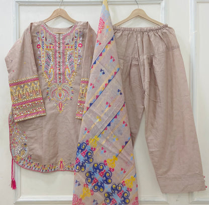 Bulbul Farshi | 3PC Lawn Cotton D-581