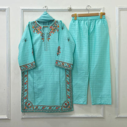 Embroidered Formal | 3PC Cotton D-571
