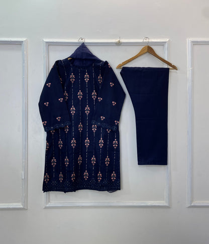 Chicken Kari Embroidered Chic 3PC (Khaddar) D-273